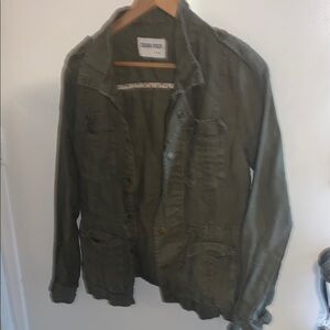 Denim Rock Green Linen Jacket
 Olive Green Jacket